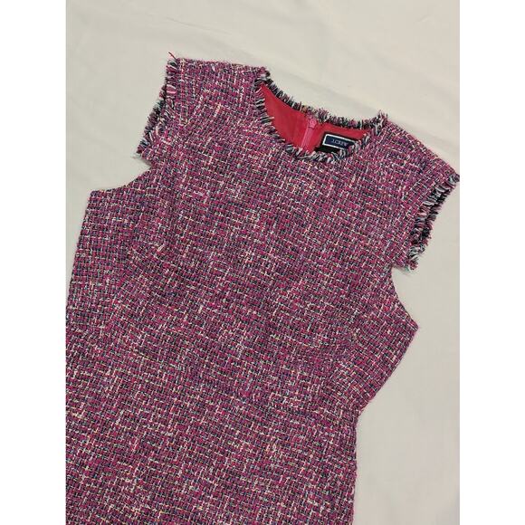 NWT J. Crew Resume Dress Pink Autumn Tweed, AR715, Large Size 10 - Picture 1 of 9